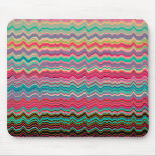 Retro verzerrtes Linienmuster Mousepad
