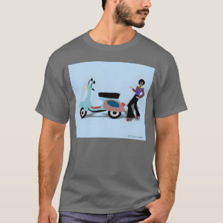 Retro-Vespa-Stil 70er-Disco-Mann-Illustration vint T-Shirt