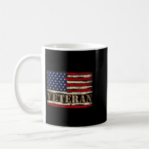 Retro Veteran Fettgedruckter Text USA-Flagge Vater Kaffeetasse