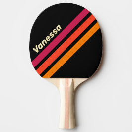 Retro VHS Angled Striping with Name Tischtennis Schläger