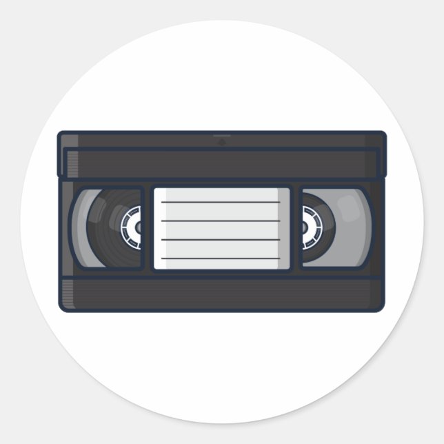 Retro - VHS-Aufkleber Runder Aufkleber (Vorderseite)
