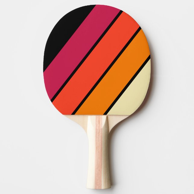 Retro VHS Bold gestreift Tischtennis Schläger (Vorderseite)