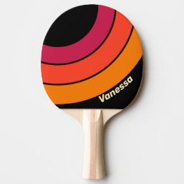 Retro VHS Circle Stripe with Name Tischtennis Schläger