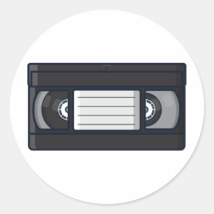 Retro - VHS-Kassettenaufkleber Runder Aufkleber