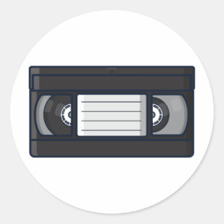 Retro - VHS-Kassettenaufkleber Runder Aufkleber