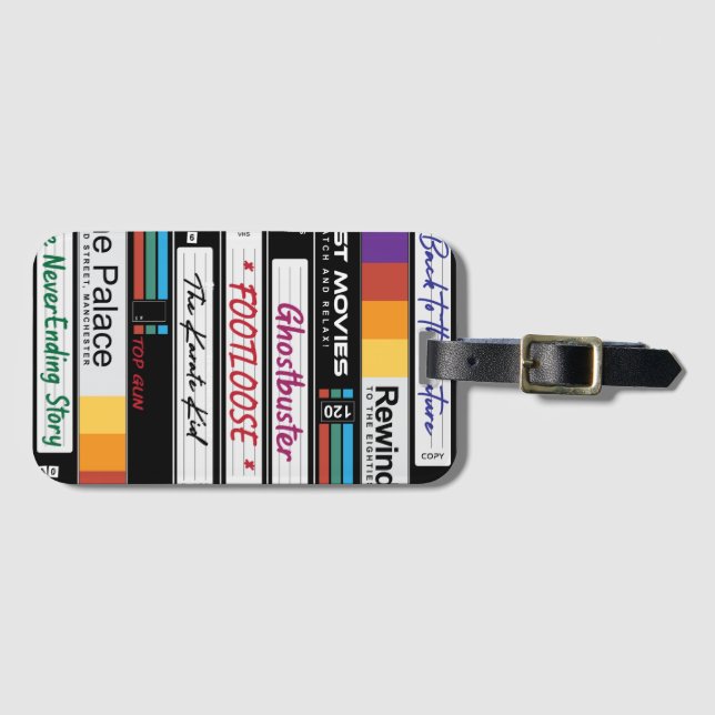 Retro VHS Movie Design Gepäckanhänger (Vorderseite (Horizontal))