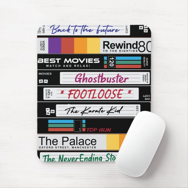 Retro VHS Movie Design Mousepad (Mit Mouse)