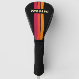 Retro VHS Pin Stripes with Name Golf Headcover