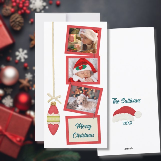 Retro Vibe 3 Foto weiß Feiertagskarte (Von Creator hochgeladen)