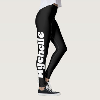 Retro Vibe Black Personalisiert Yoga & Pilates Leggings