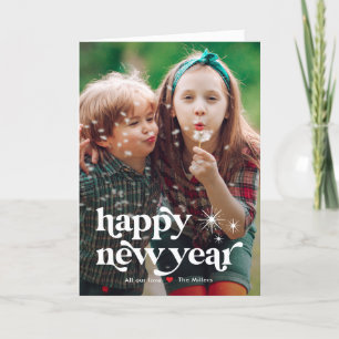 Retro Vibe Bonne année Carte photo