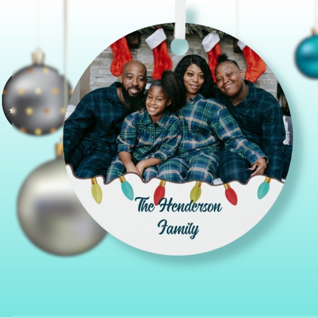 Retro Vibe Christmas Foto Ornament Aus Metall (Von Creator hochgeladen)
