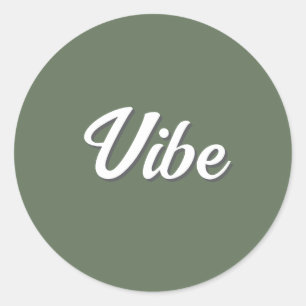 Retro Vibe Olive Green Einfach Cool Runder Aufkleber