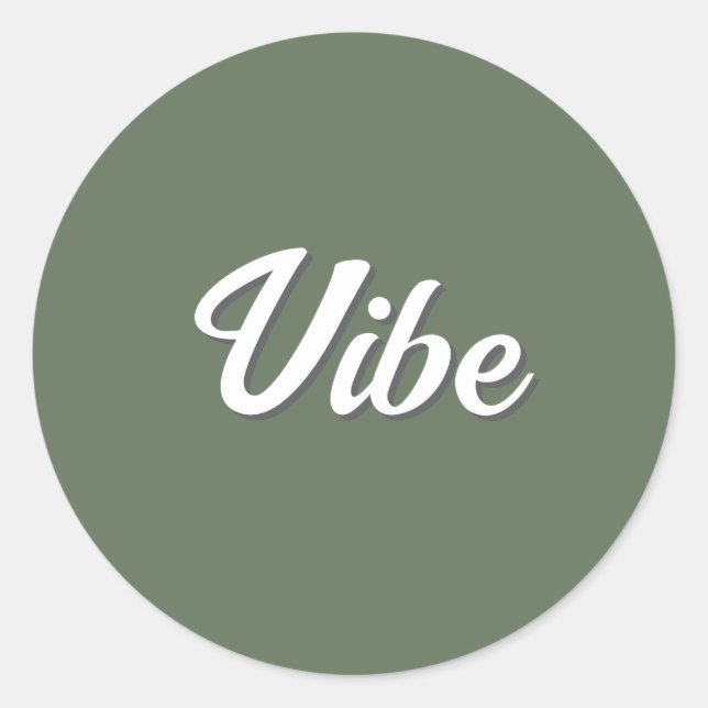 Retro Vibe Olive Green Einfach Cool Runder Aufkleber (Vorderseite)