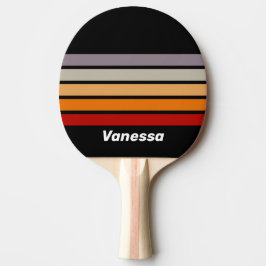 Retro Vibe Rainbow Across Striping with Name Tischtennis Schläger