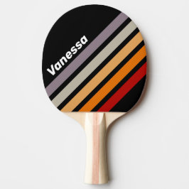 Retro Vibe Rainbow Angled Striping with Name Tischtennis Schläger