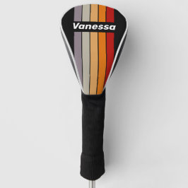Retro Vibe Rainbow Pin Striped with Name Golf Headcover