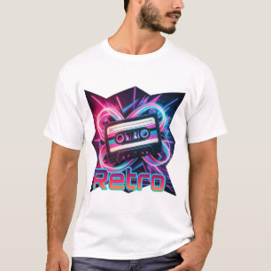 Retro Vibes - 80er & 90er Neon Cassette Tape T-Shirt