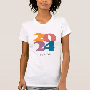 Retro Vibes Abschluss 2024 Senior Personalisiert T-Shirt