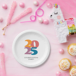 Retro Vibes Abschluss Celebration Party Pappteller