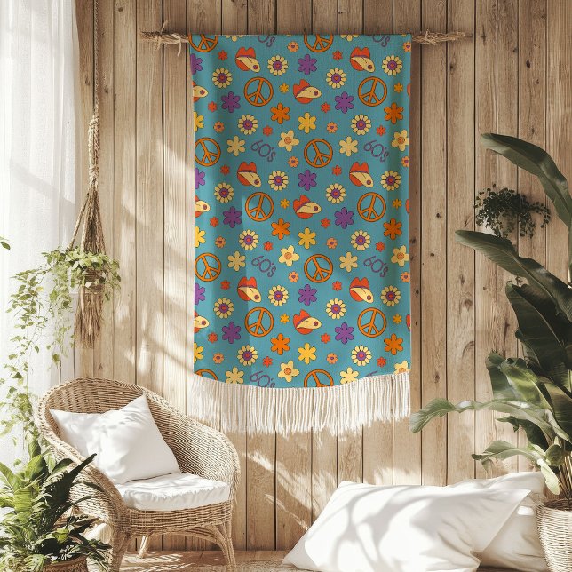 Retro Vibes Blanket Pastel Funky 70s Style Fleecedecke (Retro Vibes Blanket Pastel Funky 70s Style)