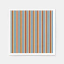 Retro Vibes Blue Brown Senf Streifen