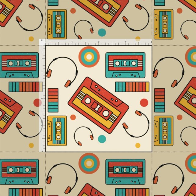 Retro Vibes - Cassette Tapes Pattern der 80er Jahr Stoff (Von Creator hochgeladen)