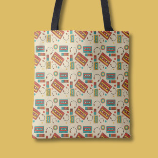 Retro Vibes - Cassette Tapes Pattern der 80er Jahr Tasche
