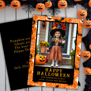 Retro Vibes Custom Foto Happy Halloween Feiertagskarte