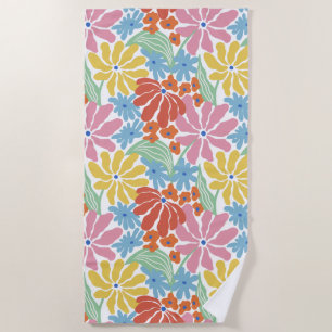 Retro Vibes Farbige Blume Strandtuch