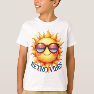 Retro Vibes Groovy 70er Smiling Sun mit Sonnenbl T-Shirt