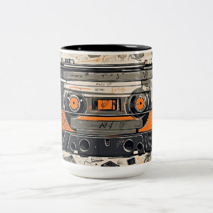 Retro Vibes - Mixtape Zweifarbige Tasse