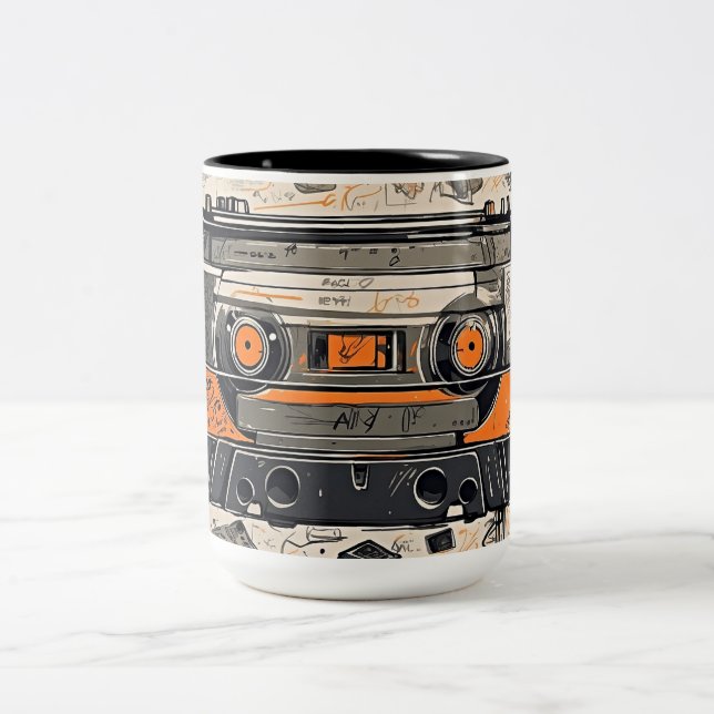Retro Vibes - Mixtape Zweifarbige Tasse (Mittel)
