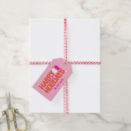 Retro Vibes Orange and Pink Gift Tag Geschenkanhänger