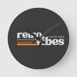 Retro-Vibes Runde Wanduhr