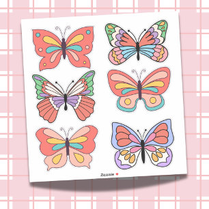 Retro Vibes Schmetterling Vinyl-Aufkleber im Zusch Aufkleber