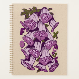 Retro Vibrant Foxglove Wildblume Planer