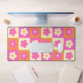 Retro Vibrany BOHO Blumenmuster Schreibtischunterlage