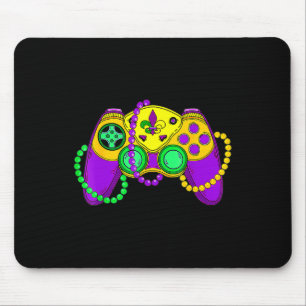 Retro Video Game Controller Hat Mardi Gras Gaming Mousepad