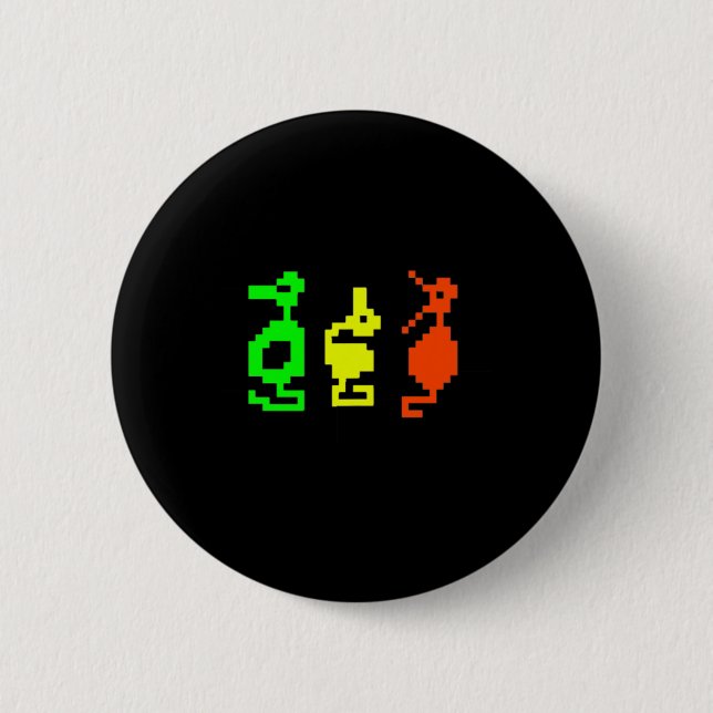 Retro-Videospiel 8-Bit-Abenteuer-Drache  Button (Vorderseite)