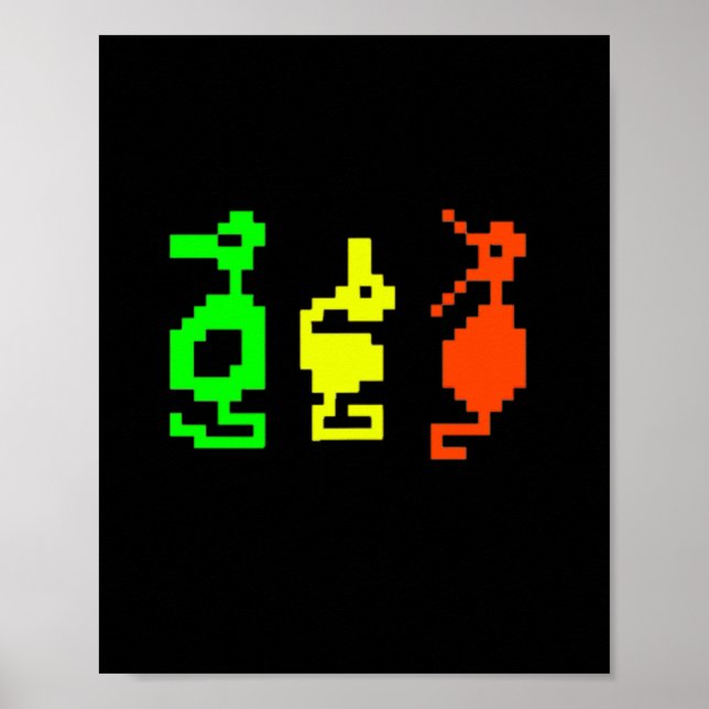 Retro-Videospiel 8-bit-Abenteuer-Drache  Poster (Vorne)