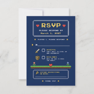 Retro-Videospiel-Pixel-Art  RSVP Karte
