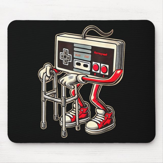 Retro-Videospielcontroller mit Walker Lustiges Spi Mousepad (Vorne)