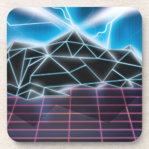 Retro-Videospielgrafik aus den 1980er Jahren Untersetzer