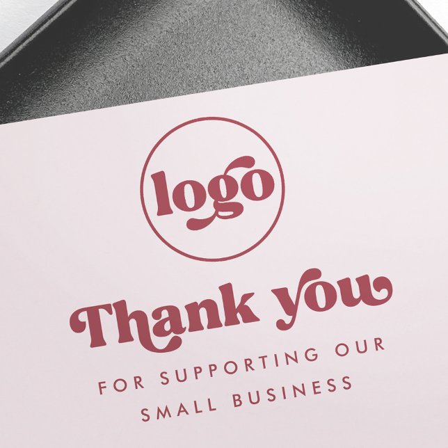 Retro vielen Dank für die Unterstützung unseres Fi Gummistempel (Retro thank for you supporting our business logo rubber stamp)