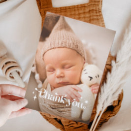 Retro Vielen Dank Overlay Foto Birth Ankündigung