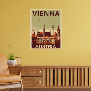 Retro Vienna City Austria Skyline-Geschenke Poster
