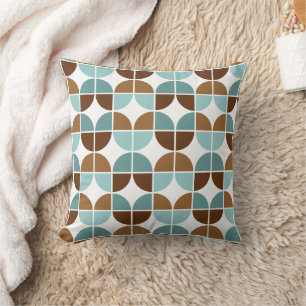 Retro-Viertel Blau Braun Kissen