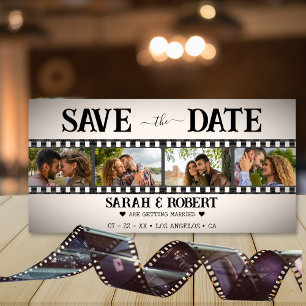 Retro Vignette Foto Collage Film Streifen Save The Date