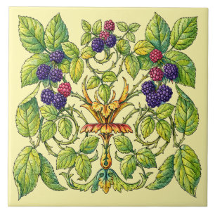 Retro viktorianische Brombeeren Fliese